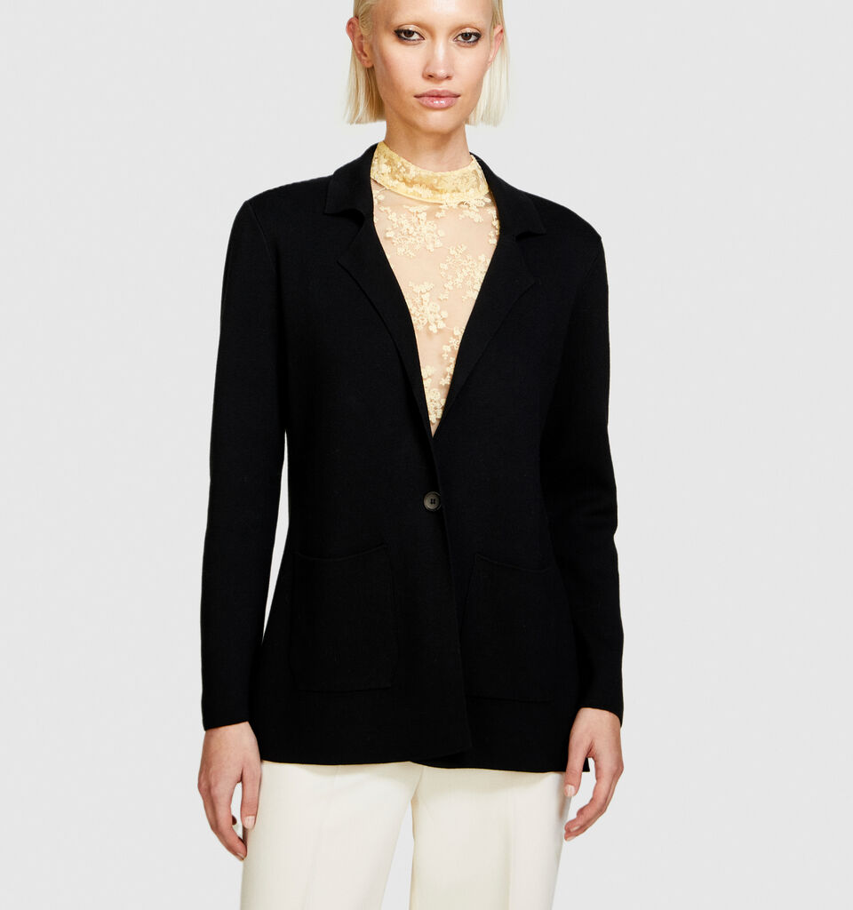 Knit blazer - women's blazers - Black | Sisley image number 4